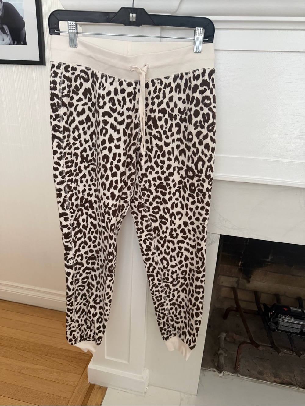 JCREW Leopard Print Cozy Joggers - Cream & Brown
